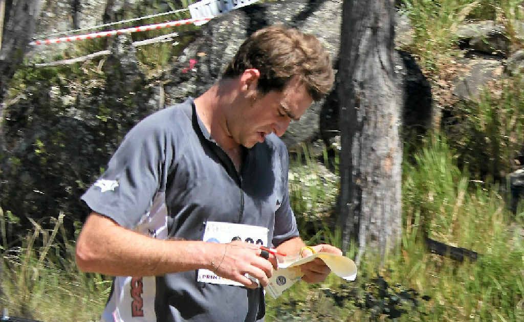 WHERE NOW?: Aaron Simson-Woods checks which direction he is headed. WHERE NOW?: Aaron Simson-Woods checks which direction he is headed.